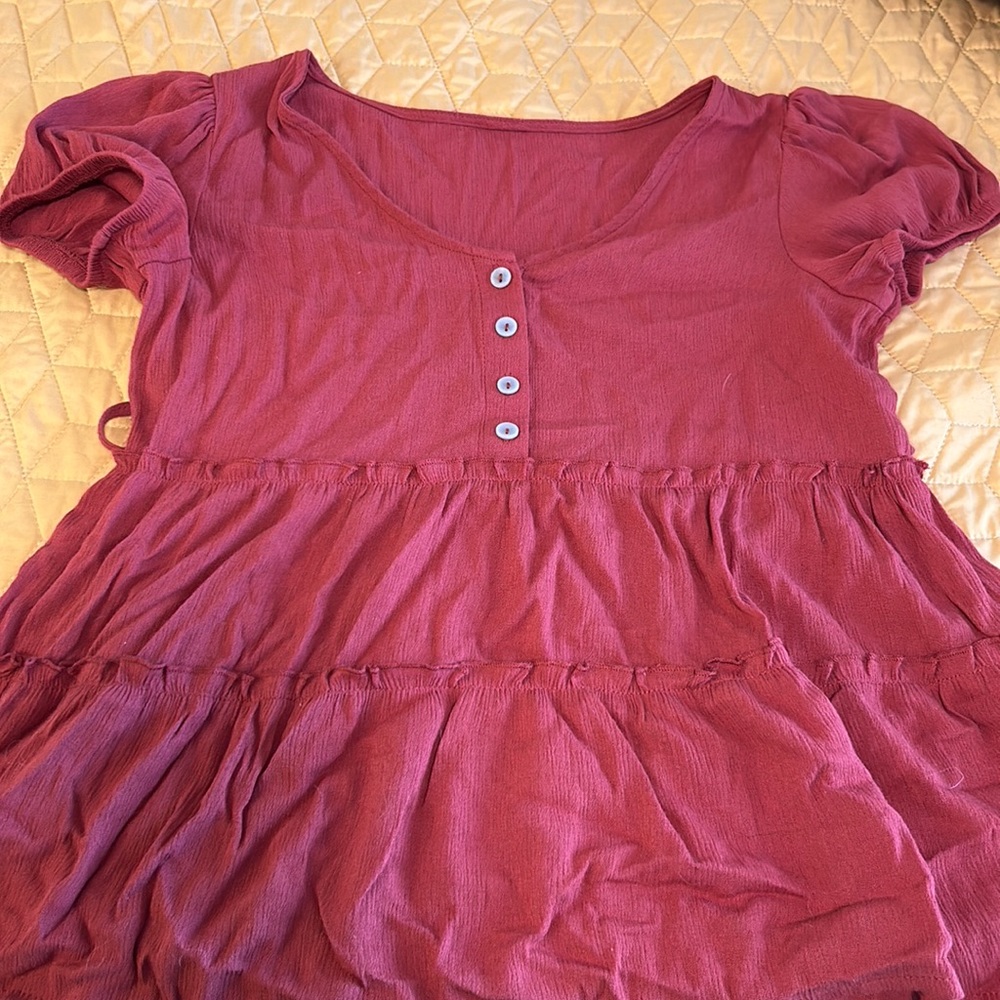 Small No Boundaries Red Button Front Blouse